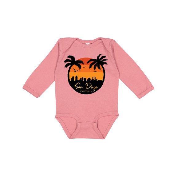 Inktastic San Diego Sunset Skyline Boys or Girls Long Sleeve Baby Bodysuit