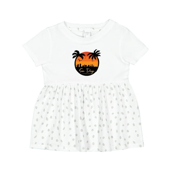 Inktastic San Diego Sunset Skyline Girls Baby Dress