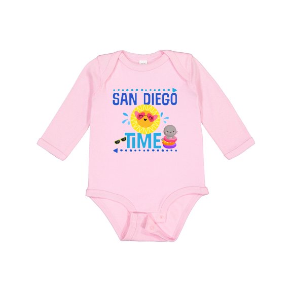 Inktastic San Diego Vacation Cute Beach Boys or Girls Long Sleeve Baby Bodysuit