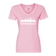 thumbnail image 1 of Inktastic San Francisco California Skyline CA Cities Women's V-Neck T-Shirt, 1 of 5