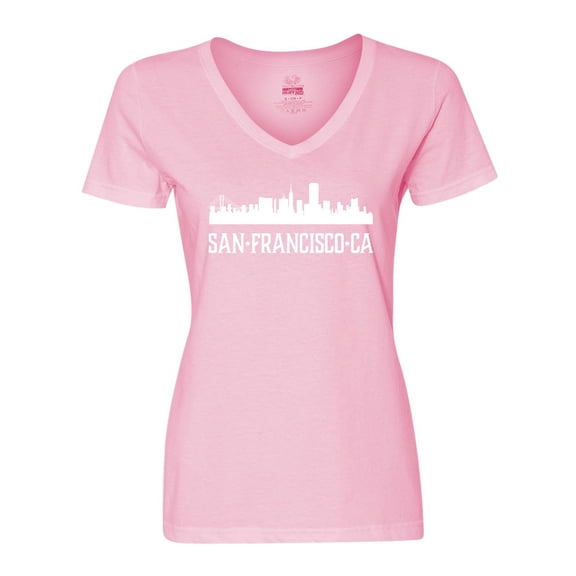 Inktastic San Francisco California Skyline CA Cities Women's V-Neck T-Shirt