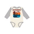 thumbnail image 1 of Inktastic San Francisco Golden Gate Bridge Retro Illustration Boys or Girls Long Sleeve Baby Bodysuit, 1 of 5