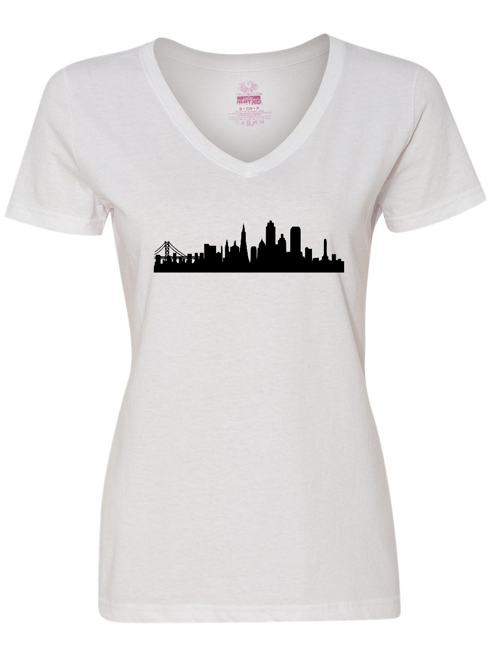 Inktastic San Francisco Skyline Women's V-Neck T-Shirt - image 1 of 4