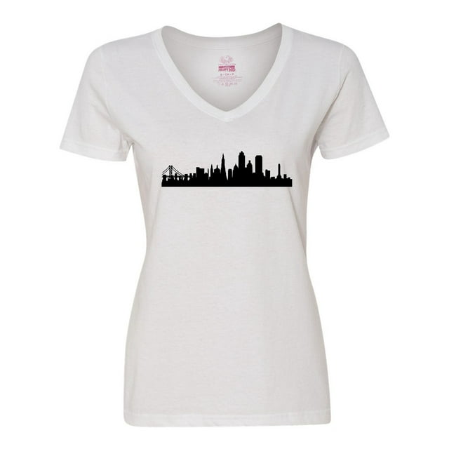 Inktastic San Francisco Skyline Women's V-Neck T-Shirt