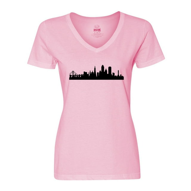 Inktastic San Francisco Skyline Women's V-Neck T-Shirt