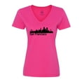thumbnail image 1 of Inktastic San Francisco Skyline Women's V-Neck T-Shirt, 1 of 5