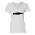 thumbnail image 1 of Inktastic San Francisco Skyline Women's V-Neck T-Shirt, 1 of 5