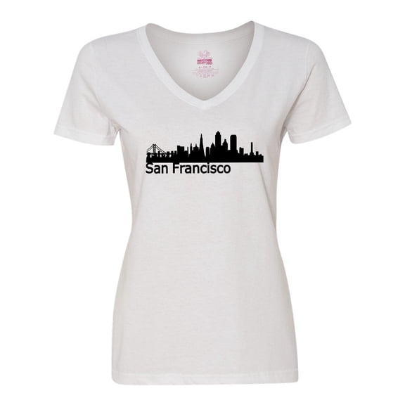 Inktastic San Francisco Skyline Women's V-Neck T-Shirt