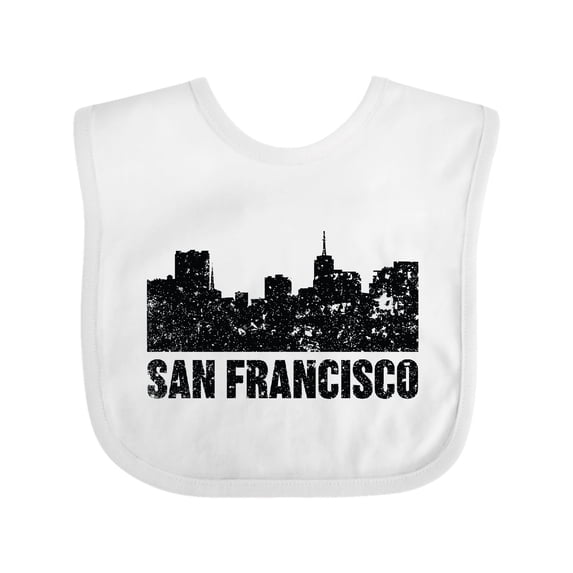 Inktastic San Francisco Skyline with Grunge Boys or Girls Baby Bib