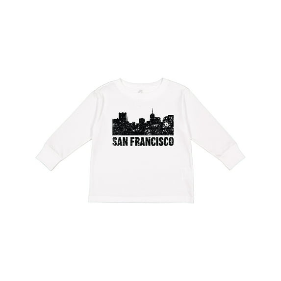 Inktastic San Francisco Skyline with Grunge Boys or Girls Long Sleeve Toddler T-Shirt