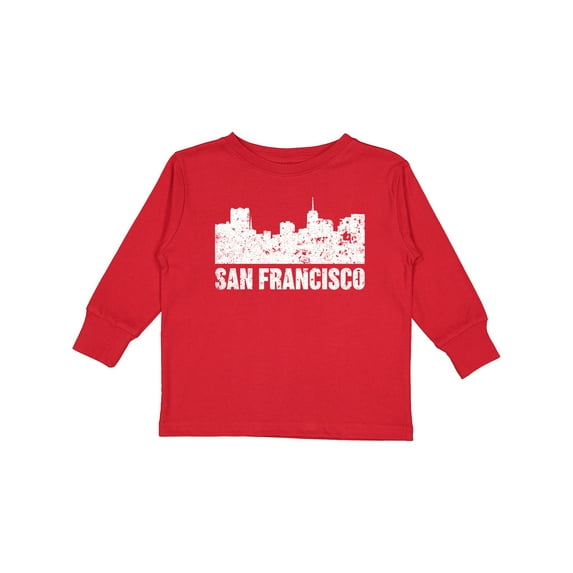 Inktastic San Francisco Skyline with Grunge Boys or Girls Long Sleeve Toddler T-Shirt