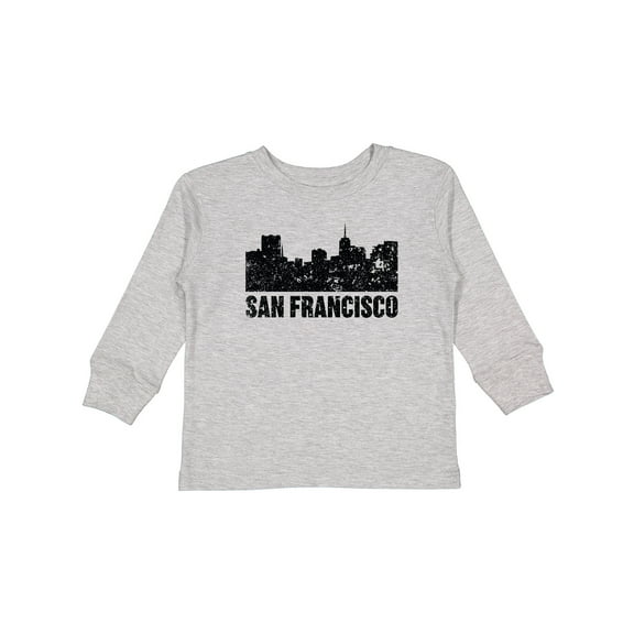 Inktastic San Francisco Skyline with Grunge Boys or Girls Long Sleeve Toddler T-Shirt
