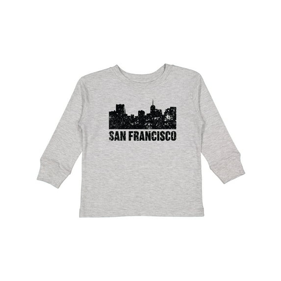Inktastic San Francisco Skyline with Grunge Boys or Girls Long Sleeve Toddler T-Shirt