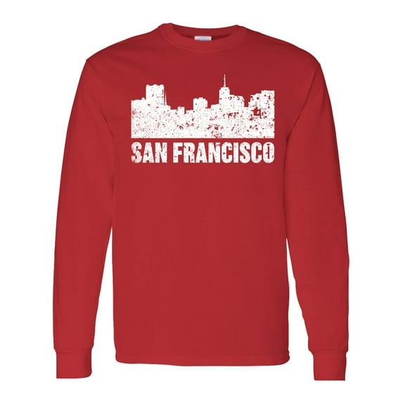 Inktastic San Francisco Skyline with Grunge Long Sleeve T-Shirt