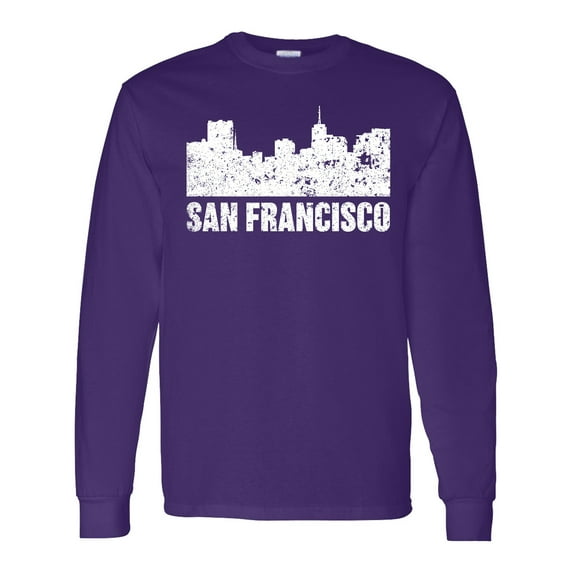Inktastic San Francisco Skyline with Grunge Long Sleeve T-Shirt