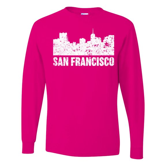 Inktastic San Francisco Skyline with Grunge Long Sleeve T-Shirt