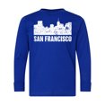 thumbnail image 1 of Inktastic San Francisco Skyline with Grunge Long Sleeve Youth T-Shirt, 1 of 5