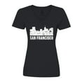 thumbnail image 1 of Inktastic San Francisco Skyline with Grunge Women's V-Neck T-Shirt, 1 of 5