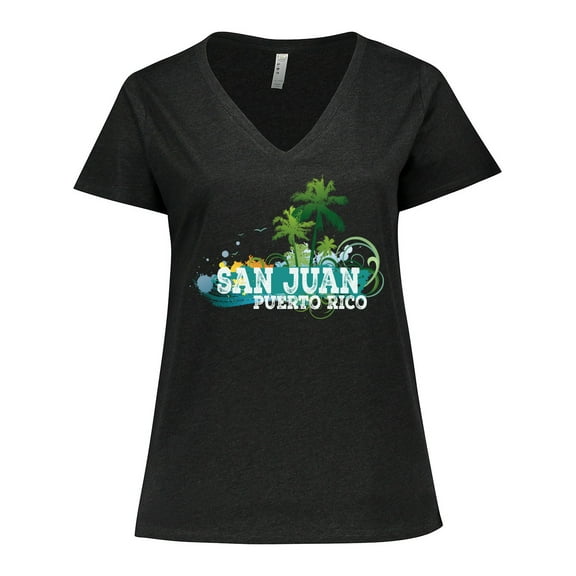 Inktastic San Juan Puerto Rico Women's Plus Size V-Neck T-Shirt