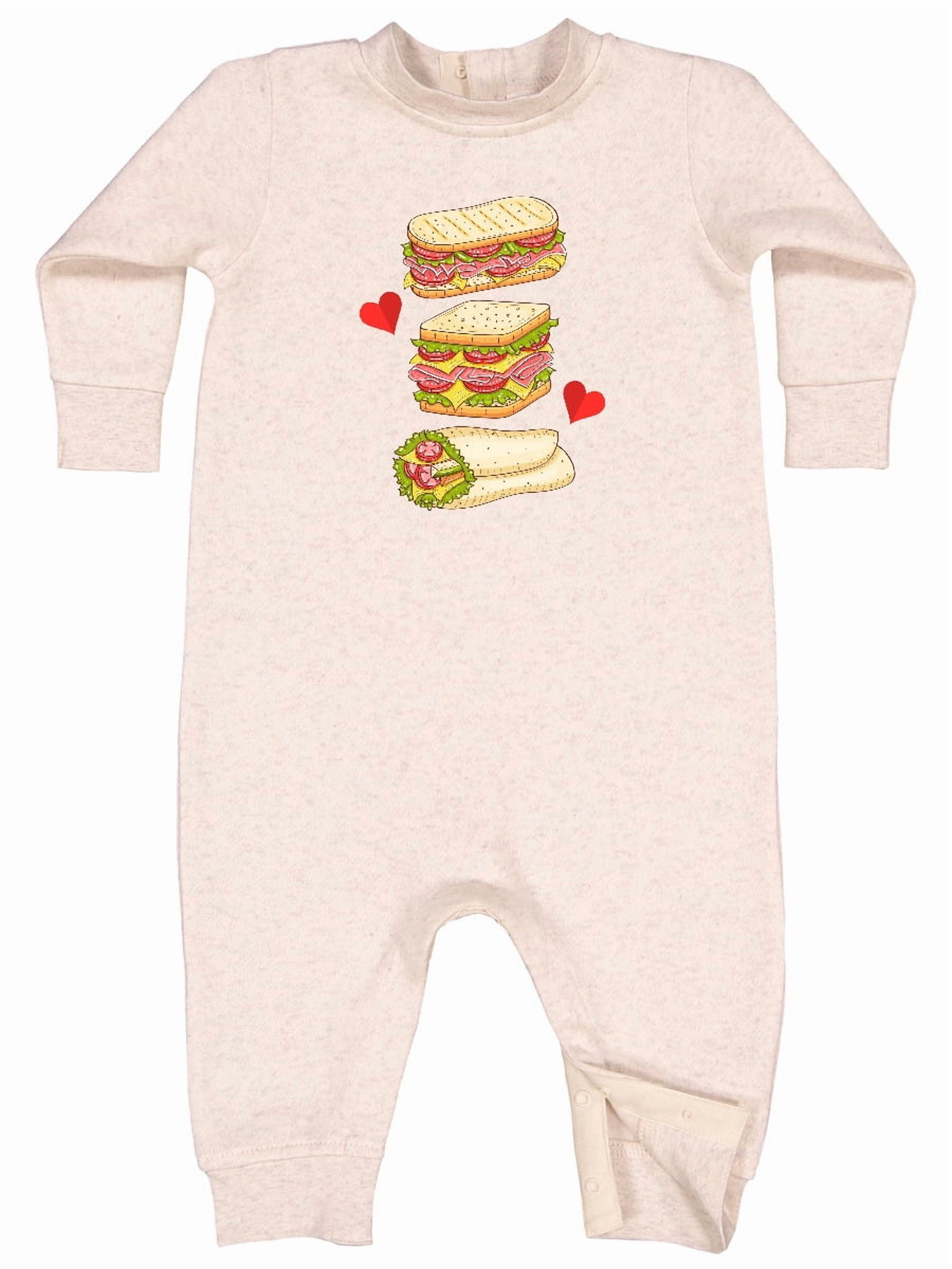 Inktastic Sandwich Lover Deli Food Baby Fleece Romper