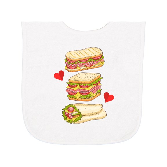 Inktastic Sandwich Lover Deli Food Baby Terry Cloth Bib
