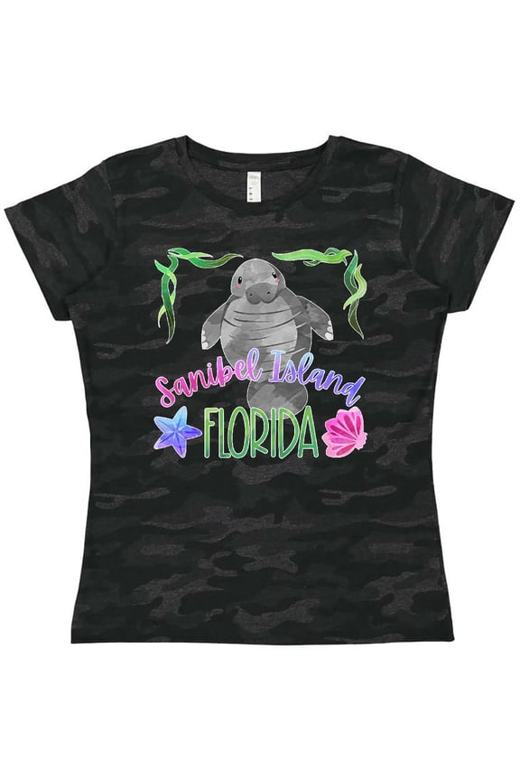 Sanibel Island Florida Cute Swimming Manatee Women's T-Shirt