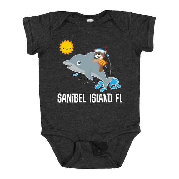 Inktastic Sanibel Island Florida Dolphin Boys or Girls Baby Bodysuit