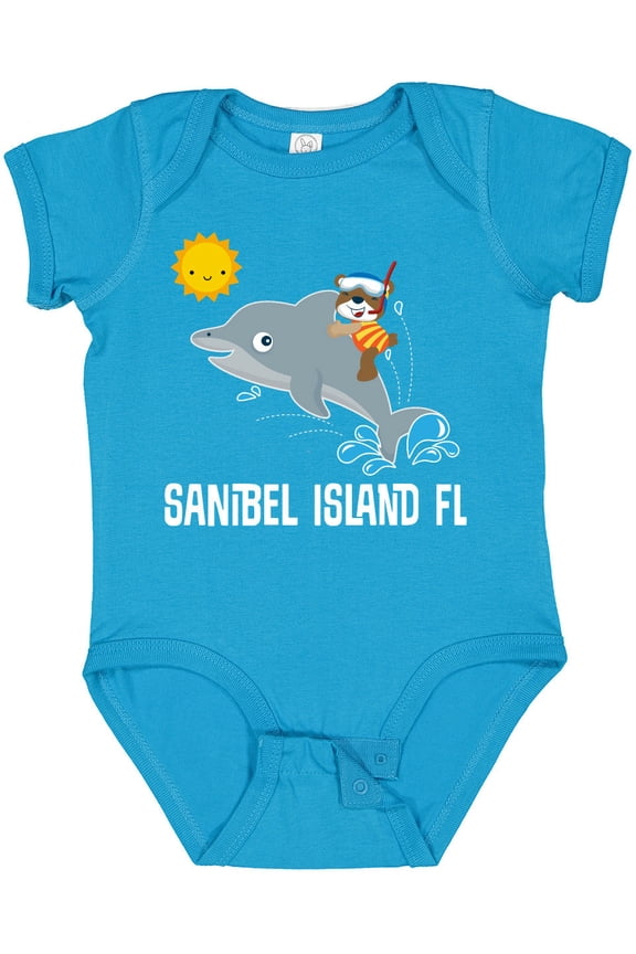 Sanibel Island Florida Dolphin Boys or Girls Baby Bodysuit