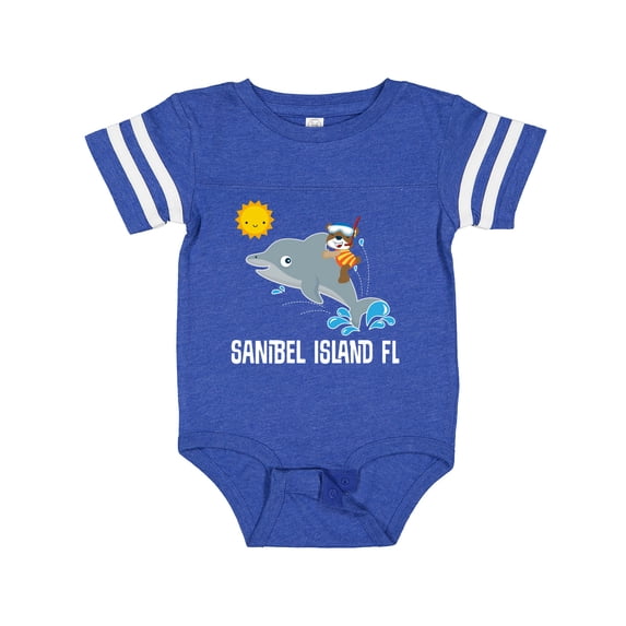 Inktastic Sanibel Island Florida Dolphin Boys or Girls Baby Bodysuit