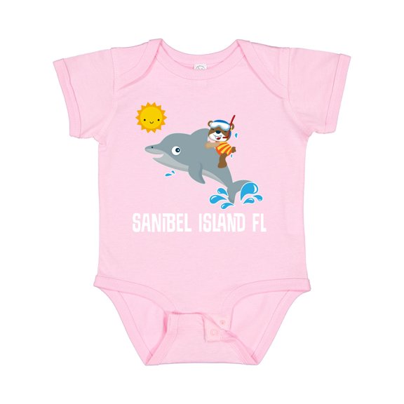 Inktastic Sanibel Island Florida Dolphin Boys or Girls Baby Bodysuit