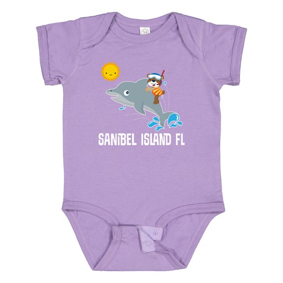 Inktastic Sanibel Island Florida Dolphin Boys or Girls Baby Bodysuit