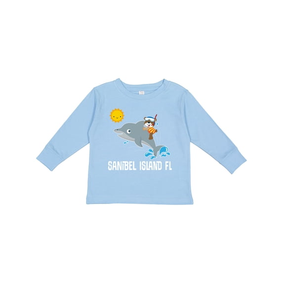 Inktastic Sanibel Island Florida Dolphin Boys or Girls Long Sleeve Toddler T-Shirt
