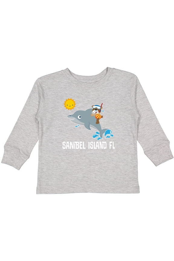 Sanibel Island Florida Dolphin Boys or Girls Long Sleeve Toddler T-Shirt