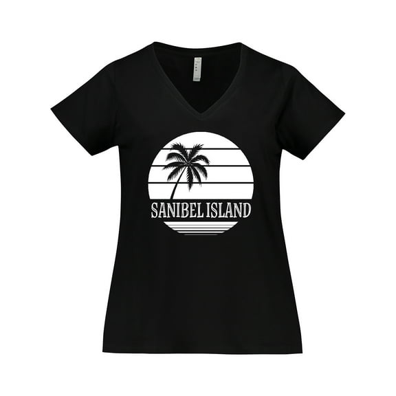 Inktastic Sanibel Island Florida Vacation Women's Plus Size V-Neck T-Shirt