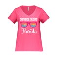thumbnail image 1 of Inktastic Sanibel Island Florida Vacation Women's Plus Size V-Neck T-Shirt, 1 of 4