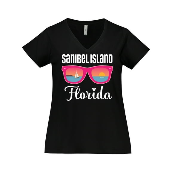 Inktastic Sanibel Island Florida Vacation Women's Plus Size V-Neck T-Shirt