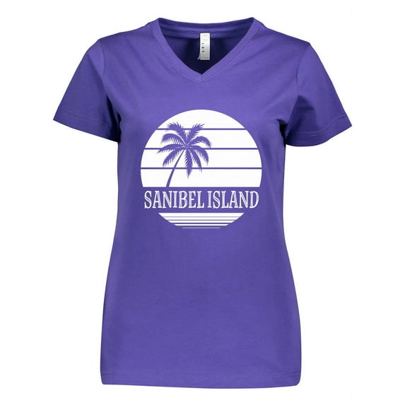 Inktastic Sanibel Island Florida Vacation Women's V-Neck T-Shirt