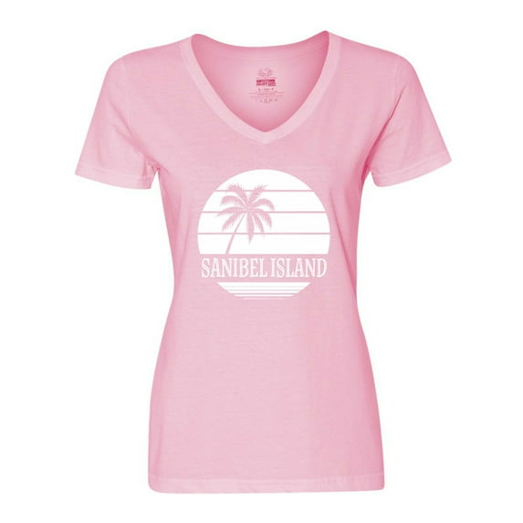 Inktastic Sanibel Island Florida Vacation Women's V-Neck T-Shirt