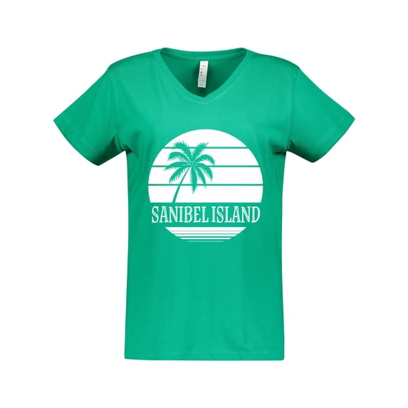 Inktastic Sanibel Island Florida Vacation Women's V-Neck T-Shirt