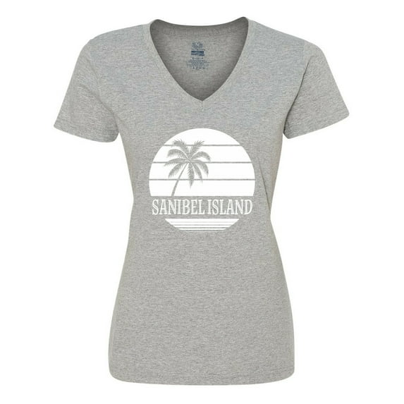 Inktastic Sanibel Island Florida Vacation Women's V-Neck T-Shirt