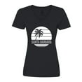 thumbnail image 1 of Inktastic Santa Barbara California Palm Tree Women's V-Neck T-Shirt, 1 of 5