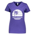 thumbnail image 1 of Inktastic Santa Barbara California Palm Tree Women's V-Neck T-Shirt, 1 of 5