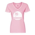 thumbnail image 1 of Inktastic Santa Barbara California Palm Tree Women's V-Neck T-Shirt, 1 of 5