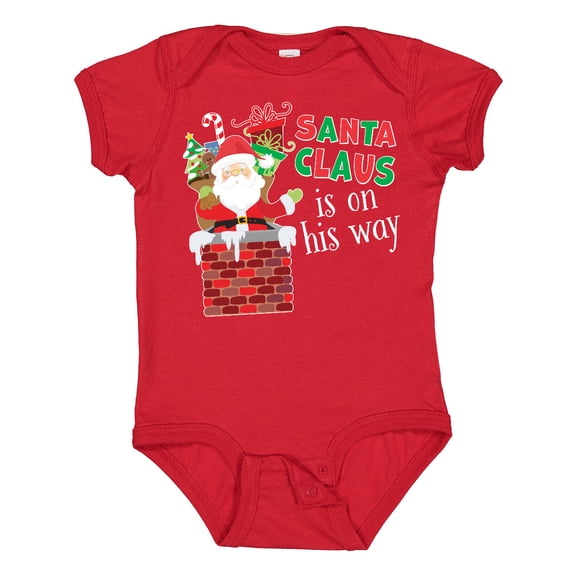 Inktastic Santa Claus Is On His Way Christmas Boys or Girls Baby Bodysuit