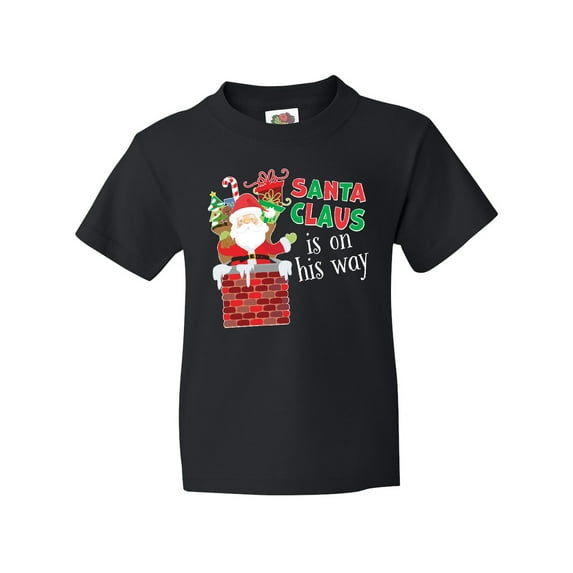 Inktastic Santa Claus Is On His Way Christmas Youth T-Shirt