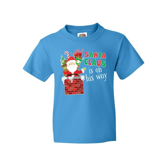 Inktastic Santa Claus Is On His Way Christmas Youth T-Shirt