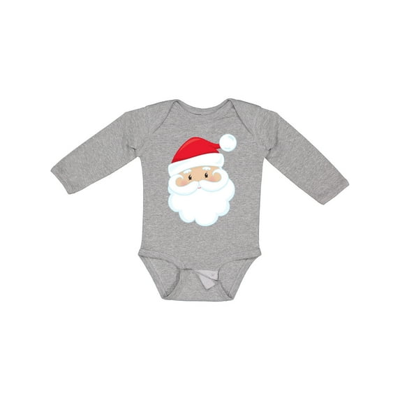 Inktastic Santa Claus, Smiling Santa, Red Hat, White Beard Boys or Girls Long Sleeve Baby Bodysuit