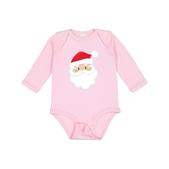 Inktastic Santa Claus, Smiling Santa, Red Hat, White Beard Boys or Girls Long Sleeve Baby Bodysuit
