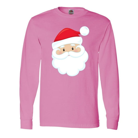 Inktastic Santa Claus, Smiling Santa, Red Hat, White Beard Long Sleeve T-Shirt