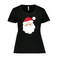 thumbnail image 1 of Inktastic Santa Claus, Smiling Santa, Red Hat, White Beard Women's Plus Size T-Shirt, 1 of 5